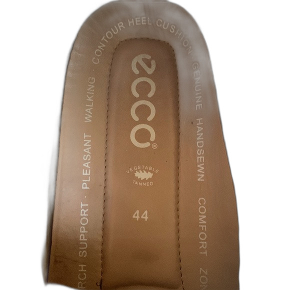 Ecco Classic Brown Leather Slip-On Moccasin Driving Shoe Size 10-10.5 - Picture 6 of 9